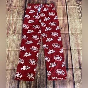 NWOT Dr Pepper Men's Elastic Waist Dr Pepper Logo Side Pockets Sleep Pants M